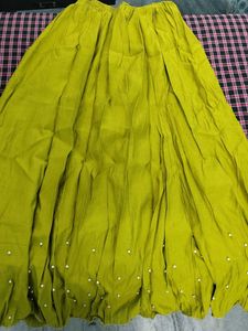 Olive Green Pearl Skirt