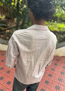 five sleeve shirt with square prints