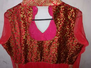 Red &amp; Gold Ethnic Gown