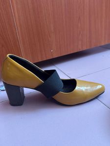 Yellow Patent Leather Heels