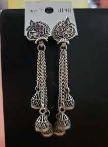 Oxidised Silver Jhumkas