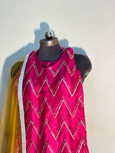 Pink &amp; Yellow Lehenga Choli Set