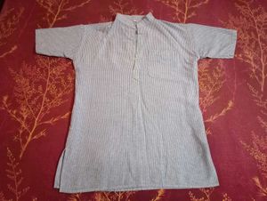 Striped Short Sleeve Kurta Shirt For Men