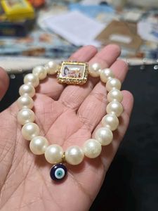 Pearl Evil Eye Guruji Shiv Avatar Bracelet