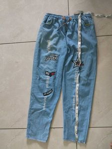 Women Denim Jeans Joggers Elastic Stretchable