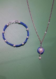 COMBO OF HANDMADE PENDENT AND BRACELET 🔵