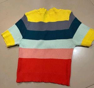 Crop Top rainbow multicoloured