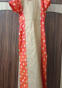 Festive Orange &amp; Beige Kurta