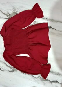 Elegant Maroon Smocked Top