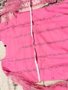 Pink Embroidered Kurta Set 3 Pcs
