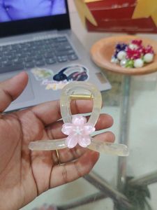 Small Flower Hair Claw Baby Pink