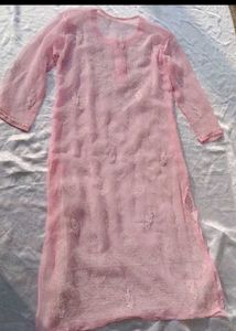 Pink Chikankari Kurta