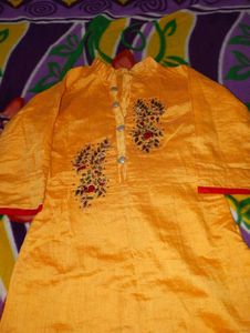 Yellow Kurti Pant Set