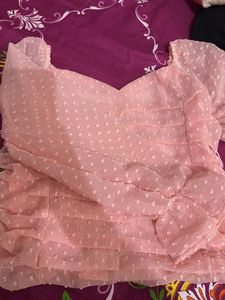 Cute Pink Polka Dot Top