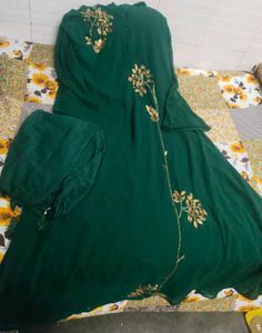 Emerald Green Embroidered Frock