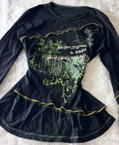 Goth /Grunge Vintage Graphic Long Sleeve Top