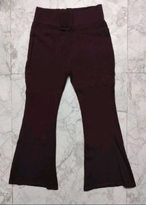 bootcut flared maroon brown trousers pants cotton