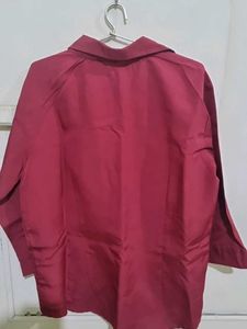 Maroon Red Abstract Shirt Women
