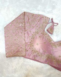 Pink Embroidered full Sleeves Blouse