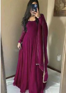 Burgundy Anarkali Dress