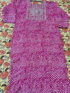 Pink Striped Kurta
