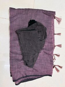 Purple Striped Saree