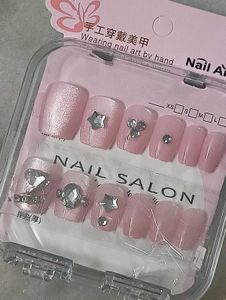 (3 Sets) Rhinestone Press-On Nails