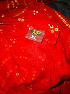 Red &amp; Gold Paisley Print Kurti