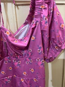Floral Print Dress with Slit