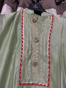 Elegant Sage Green Kurti with Accents