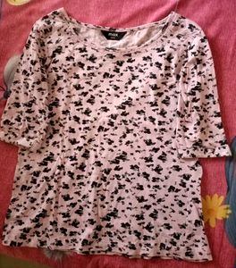 Baby Pink Cotton 1/2 Sleeve Cozy Casual Top
