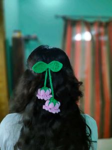 Crochet Flower Hair Clip