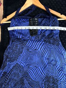 Blue Halter Mini Dress