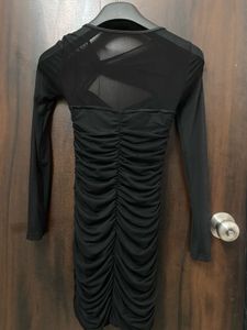 Black Ruched Mini Dress