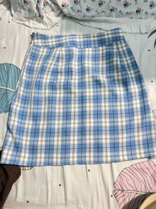 Blue Plaid Mini Skirt