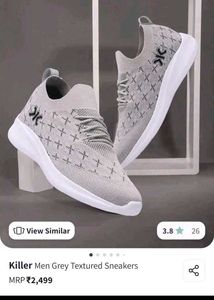 Gray Knit Running Shoes - Size 9