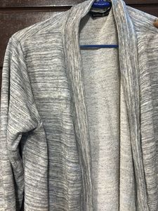 Gray Open Front Shrug/Cardigan