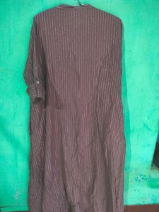 Mauve A line Kurta With Silver Lines