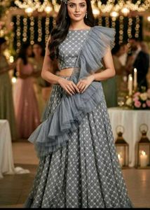 Elegant Grey Lehenga Choli Set