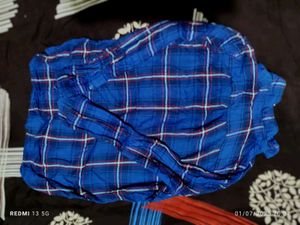 Blue Plaid Button-Down Shirt
