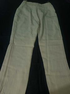 Elegant Beige Striped Pants