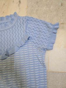 Cute Blue Knit Top