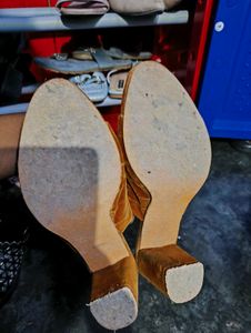 Brown Heeled Mules