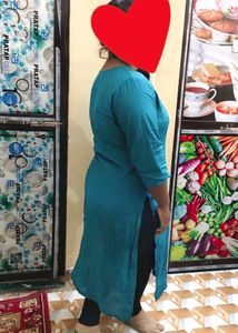 Teal Embroidered Kurti