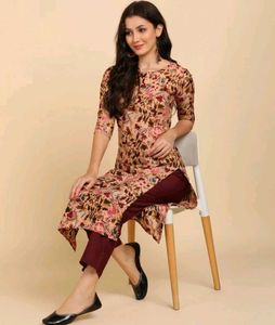 Floral Print Kurti with Pants