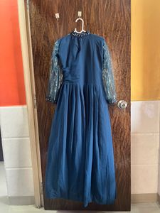 32 Bust Blue Embellished Maxi Dress
