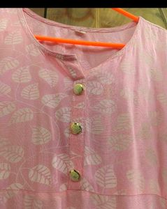 Pink Kurti With Beautiful Print