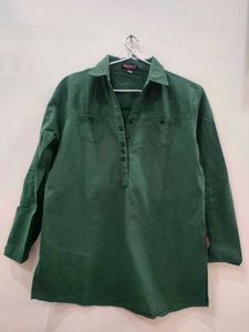 Cotton Green Short Kurta For Men