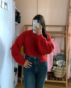Red Cropped Sweater