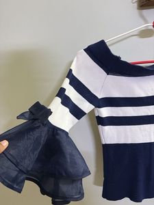 Striped Bell Sleeve Top